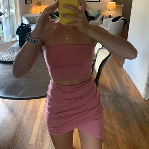 catalina ruffle tube mini dress